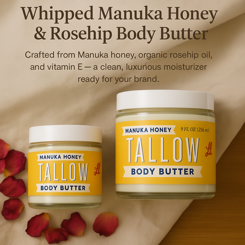 Manuka Honey + Rosehip Tallow Body Butter with Sign