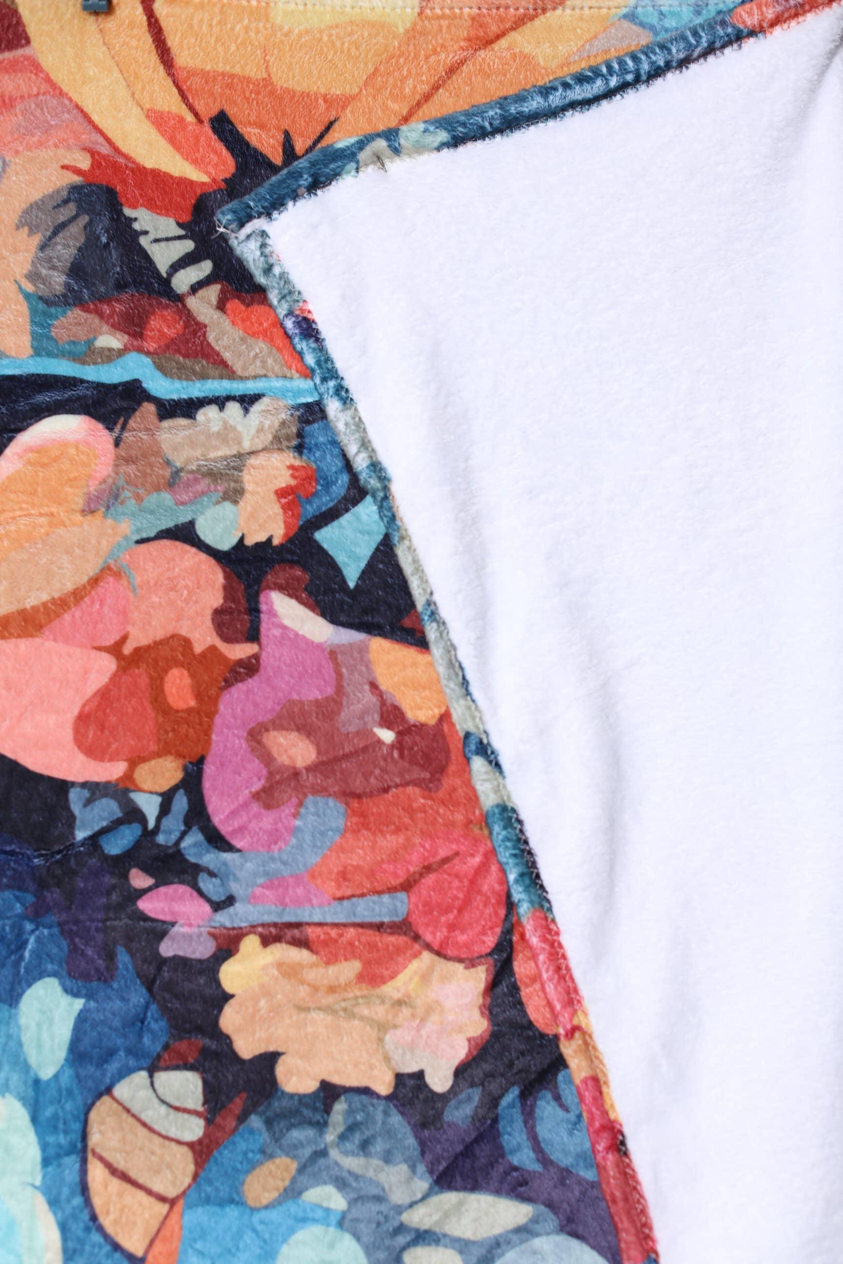 Flannel Fleece Hippie Boho Throw Blanket Hippie Cat Back