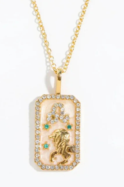 Leo Astrological Zodiac Tarot Card Necklace