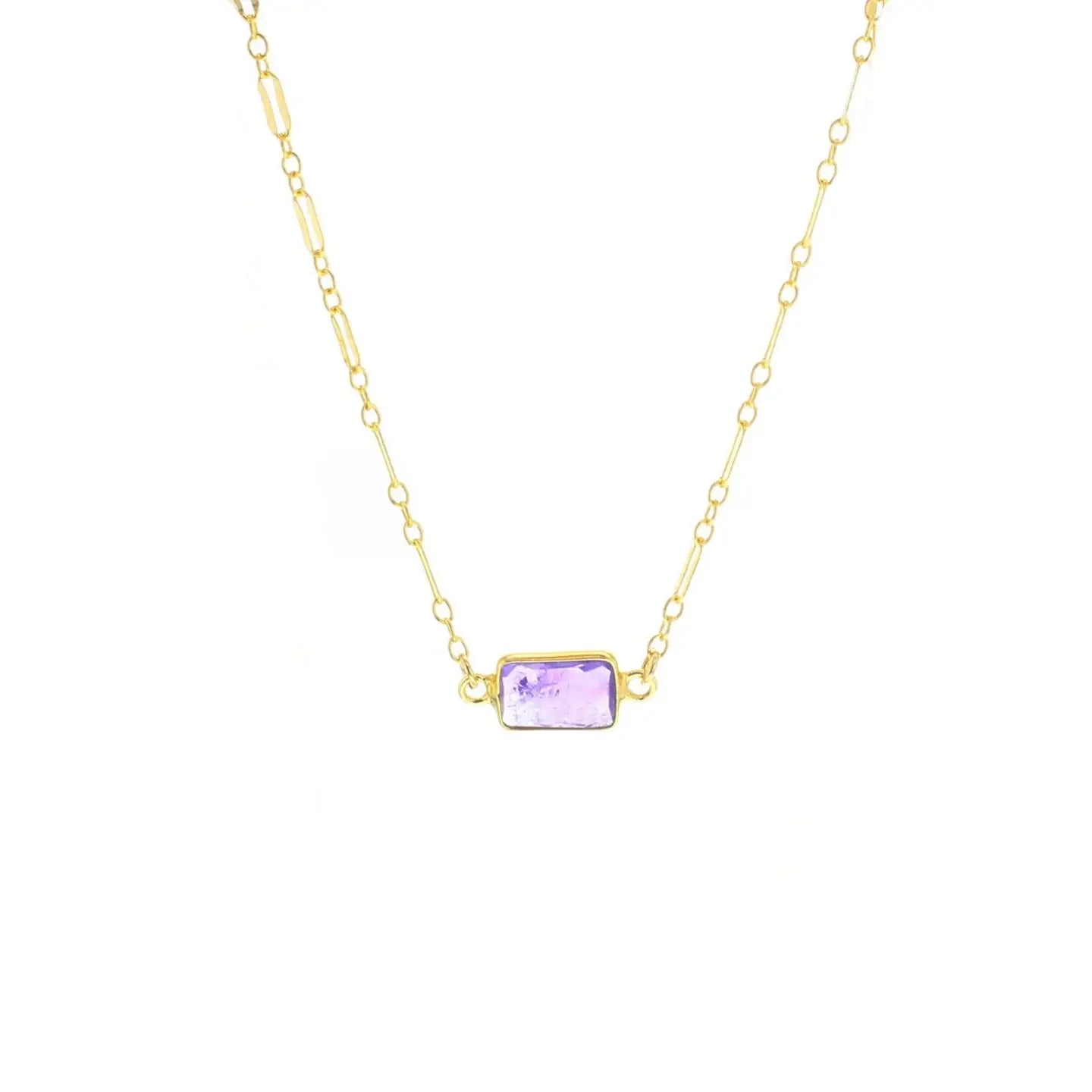 Amethyst Gold Cala Necklace