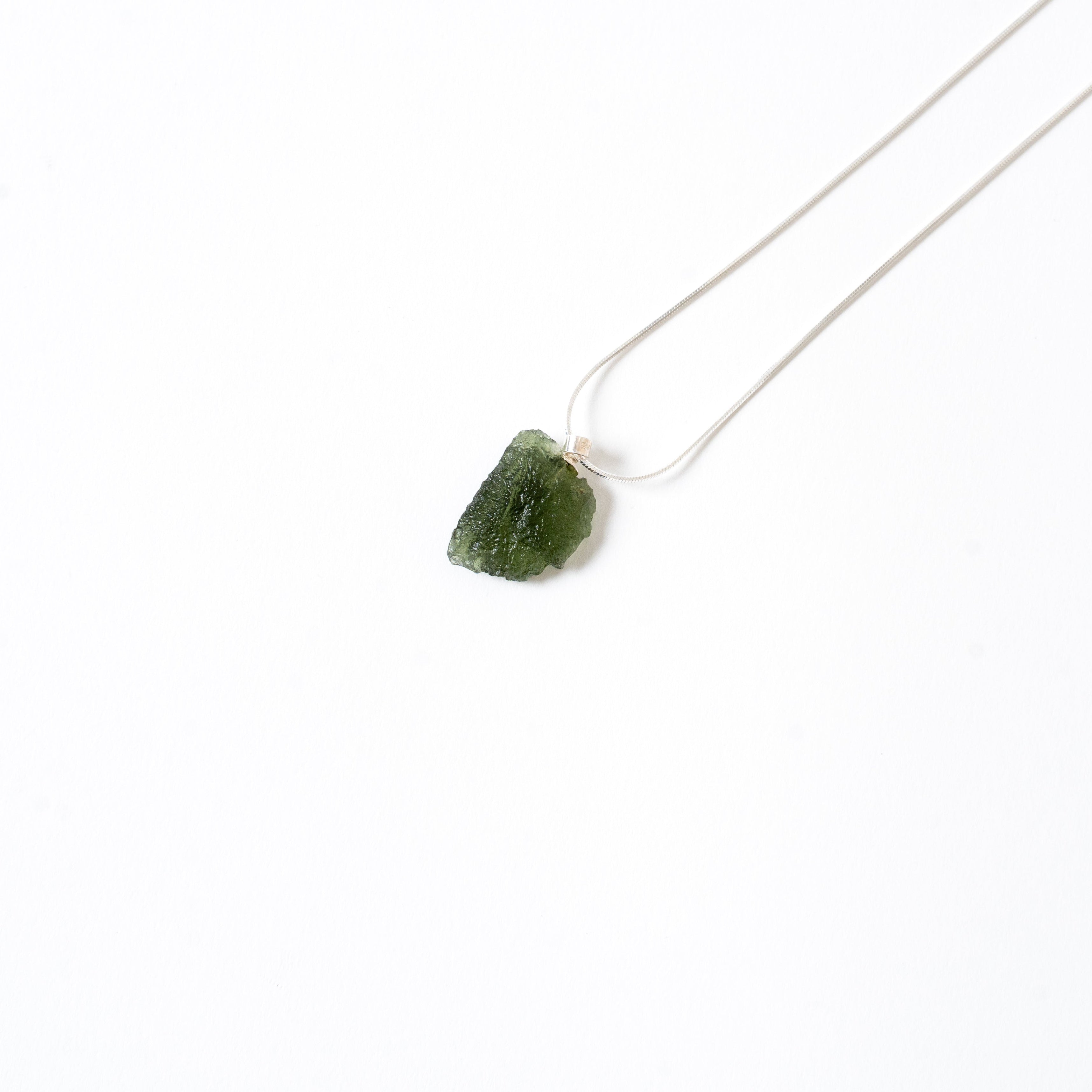 Rough Moldavite Natural Pendant Necklace