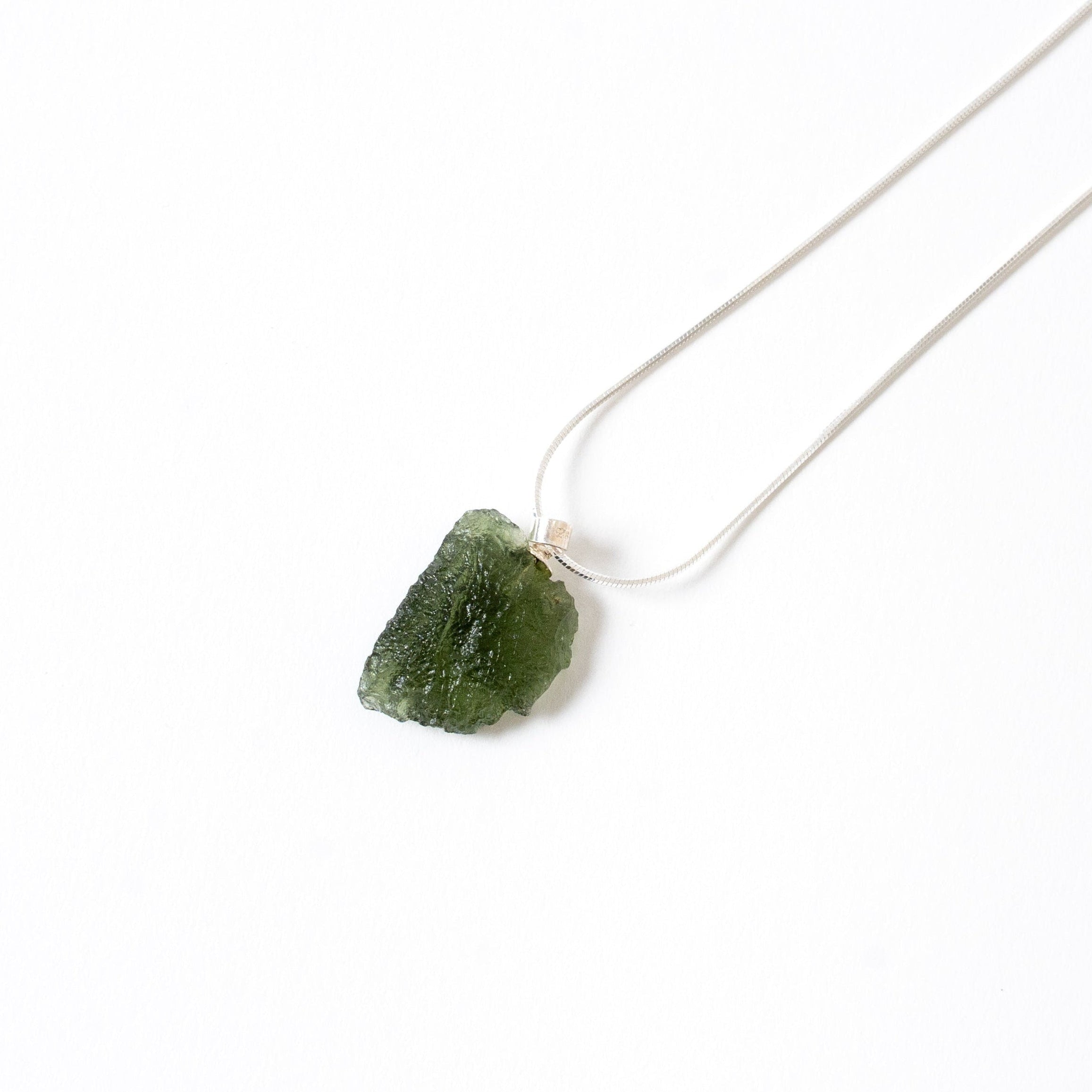 Rough Moldavite Natural Pendant Necklace