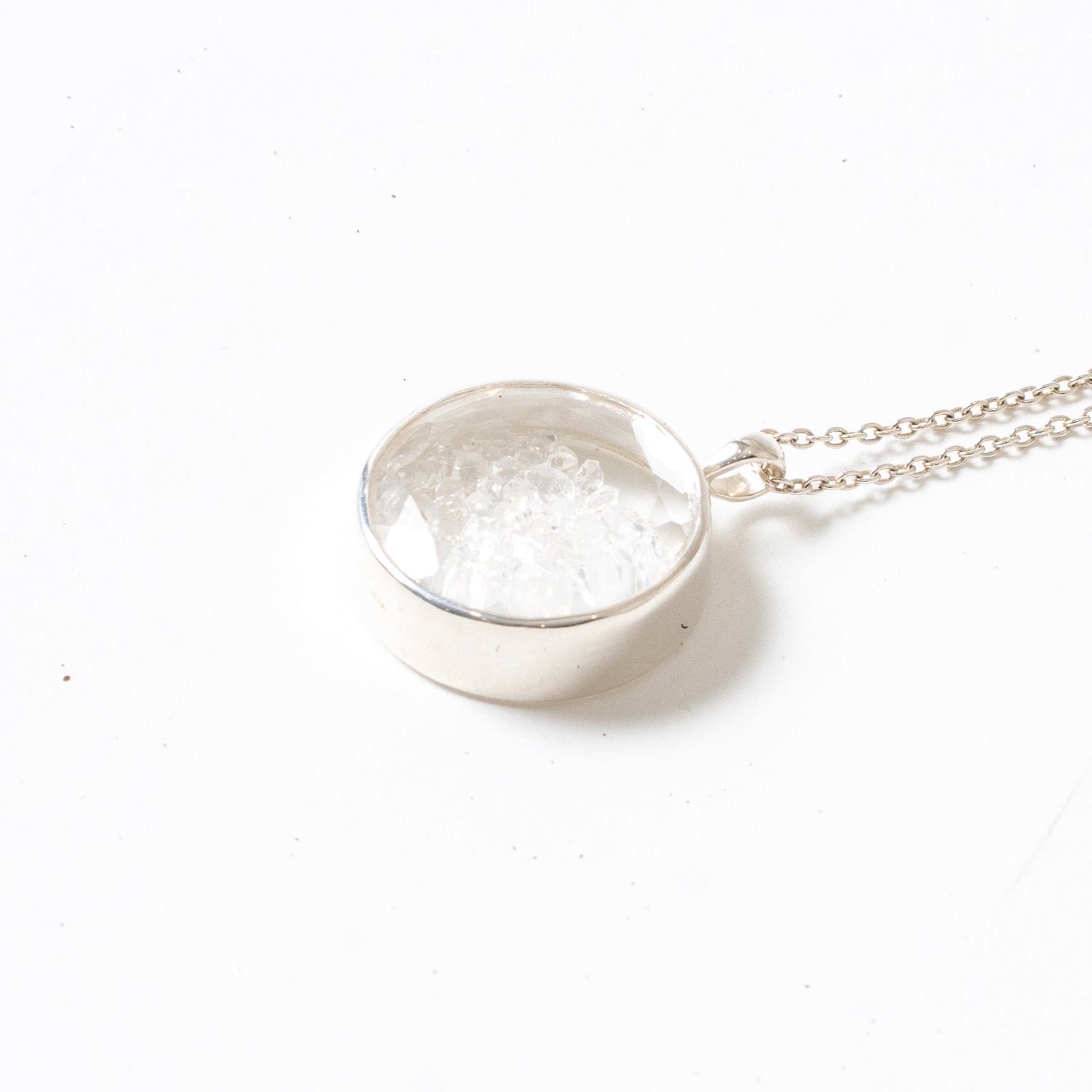 Herkimer Diamond Shaker Necklace for Clarity and Light Side View