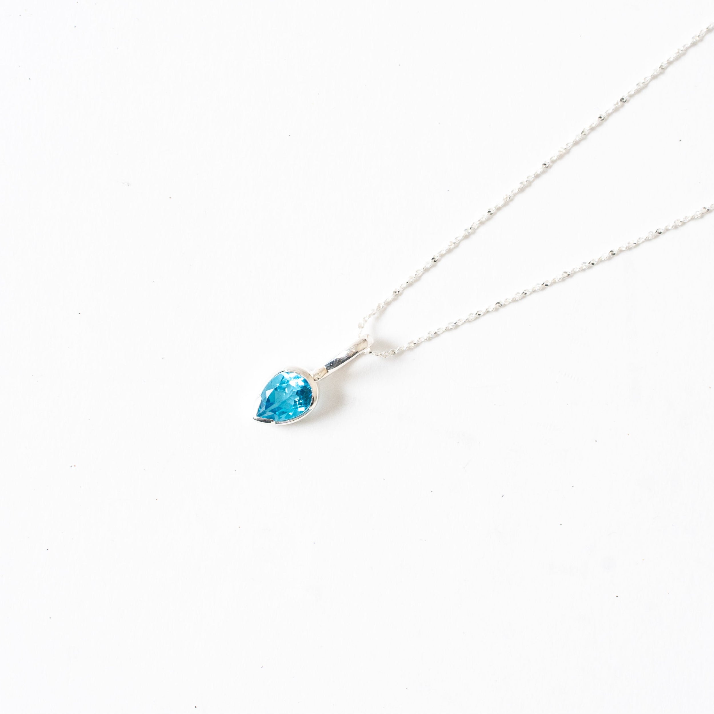 Blue Topaz Drop Necklace