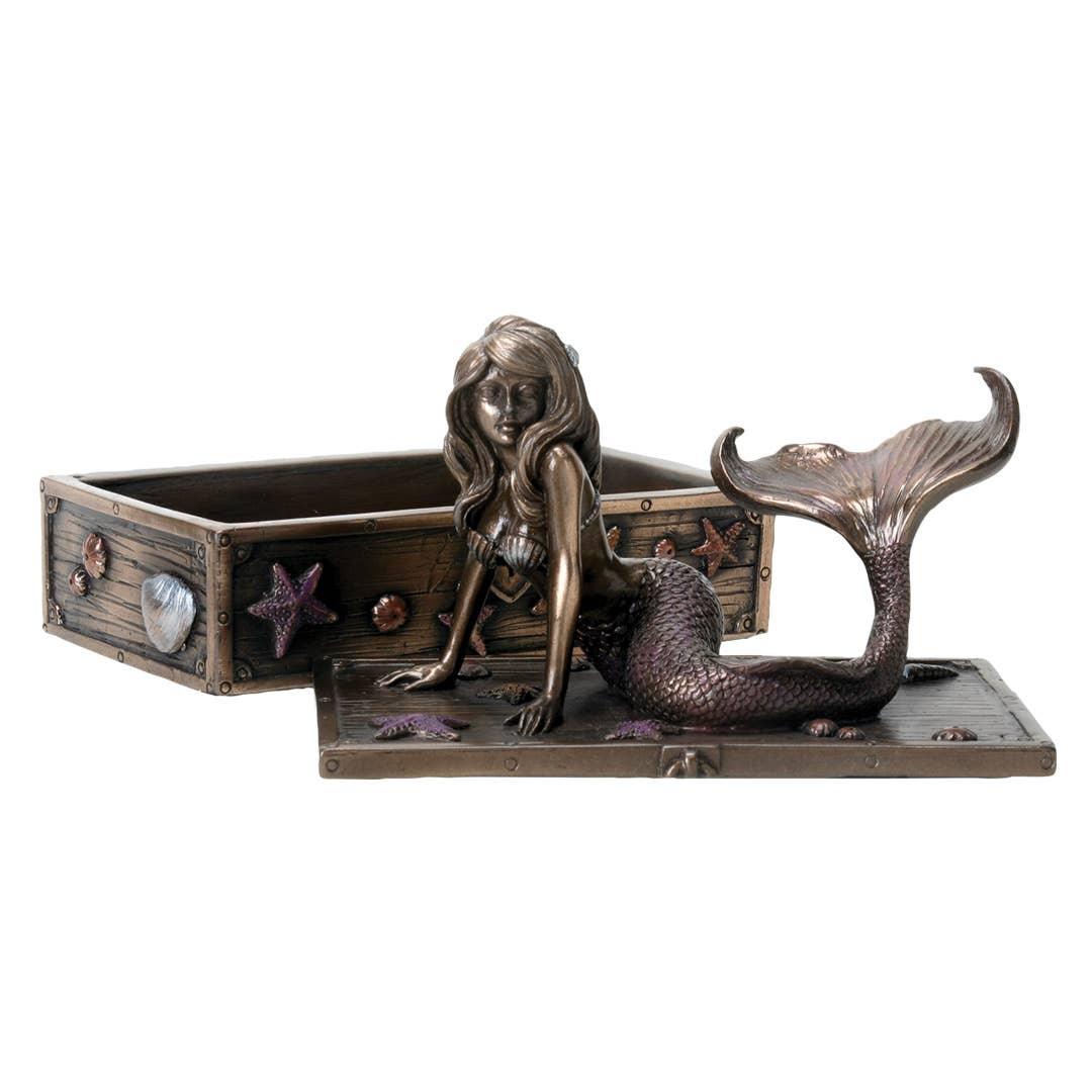 Mermaid on Treasure Trinket Box Open