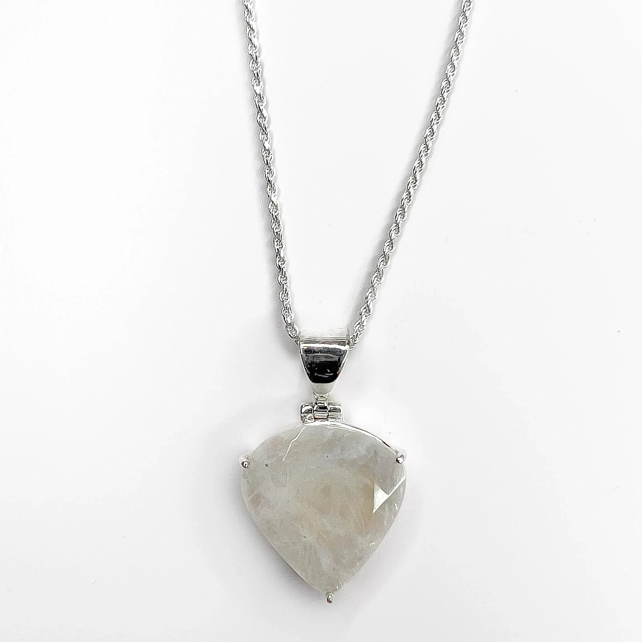 Rainbow Moonstone Faceted Pendant