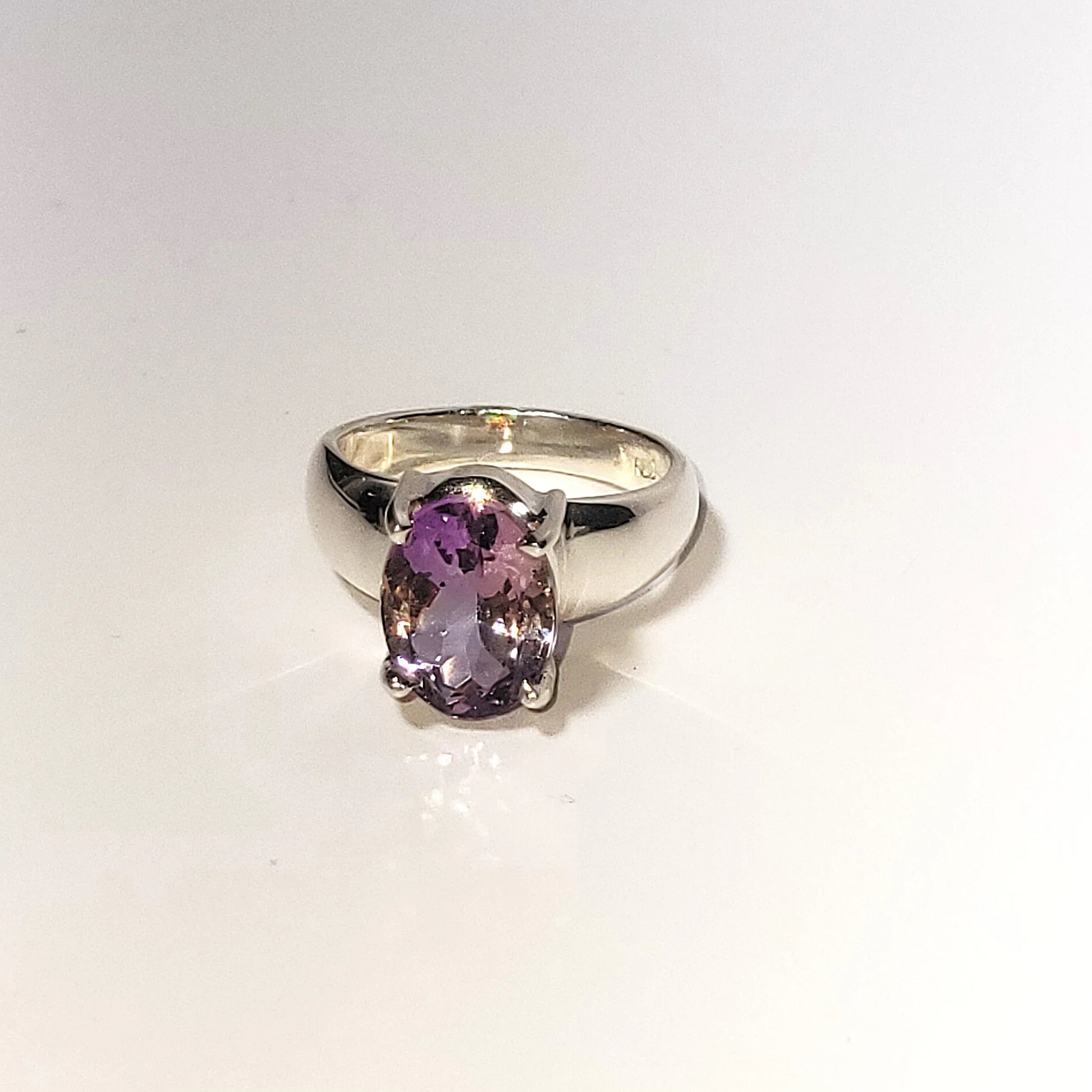 Faceted Ametrine Ring in Sterling Silger