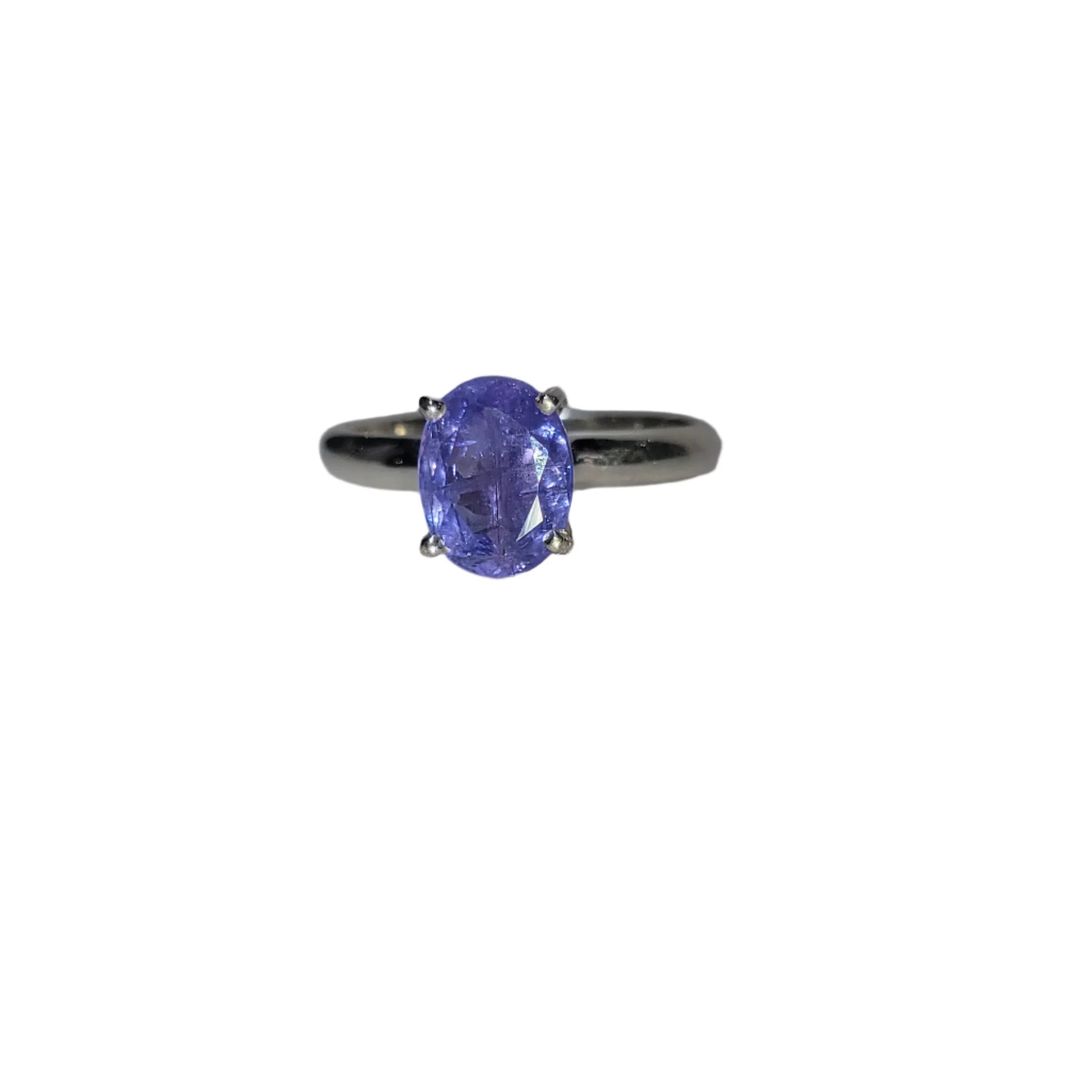 Tanzanite Faceted Oval Ring Sterling Silver