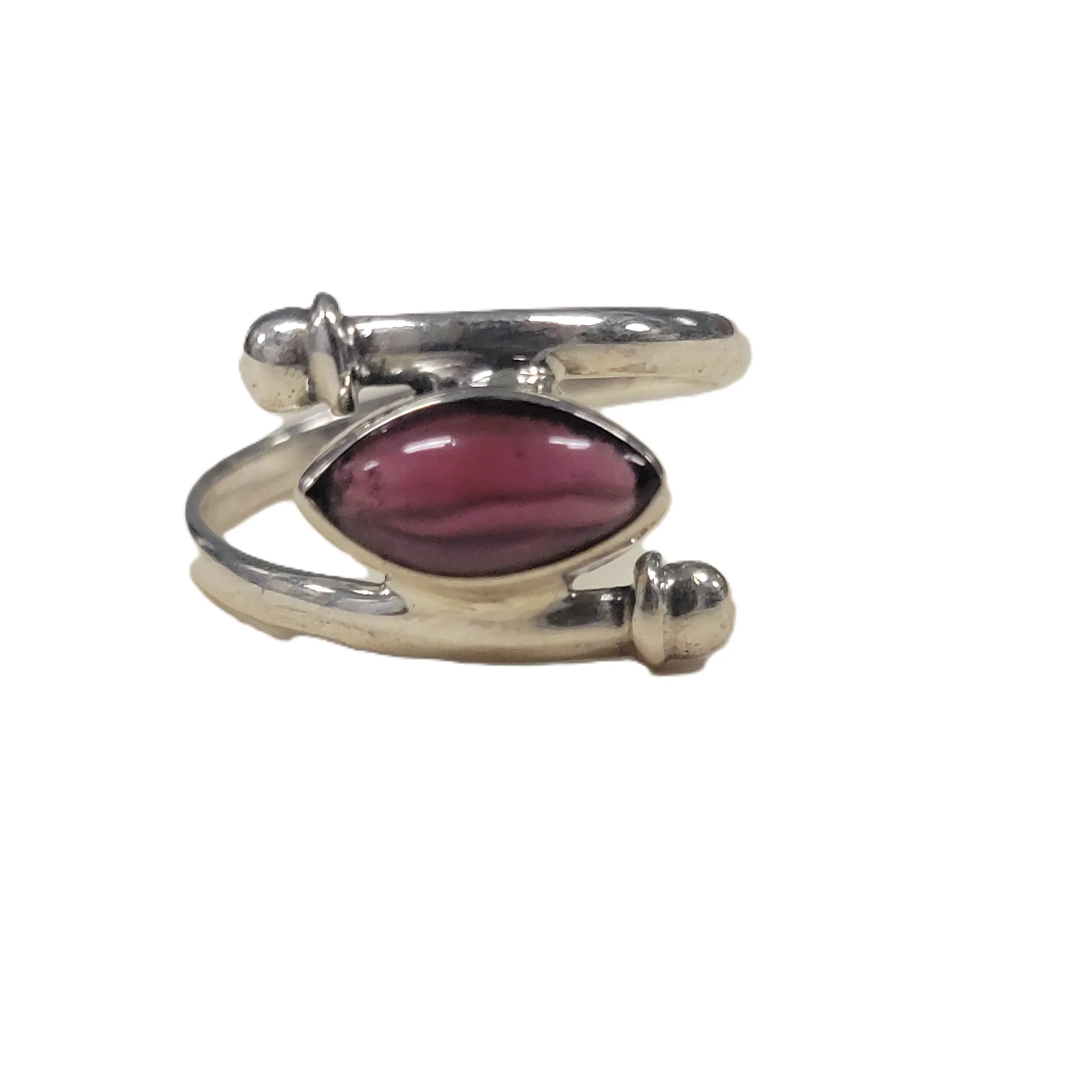 Garnet Cab Ring Sterlin