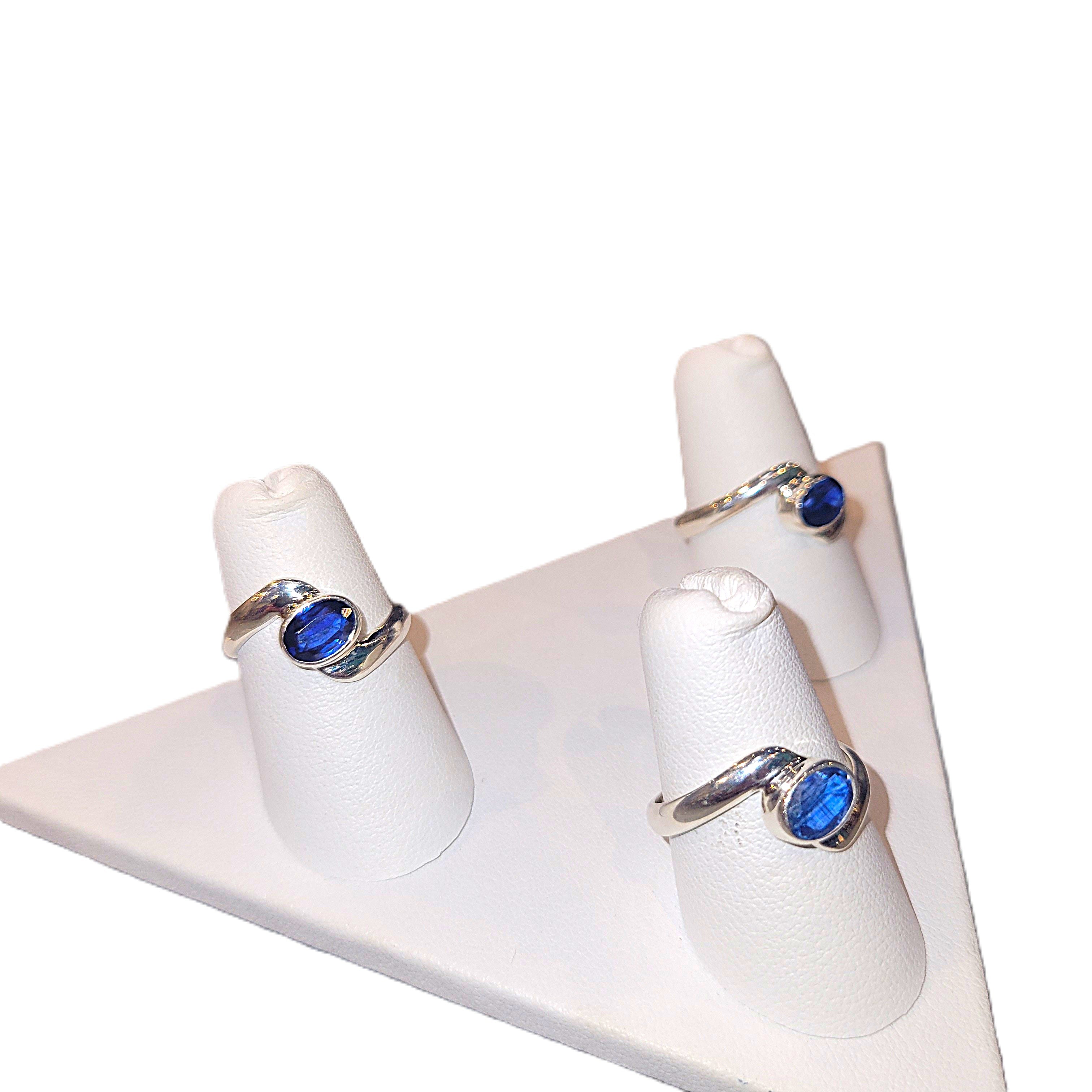 Kyanite Faceted Oval Ring Side View