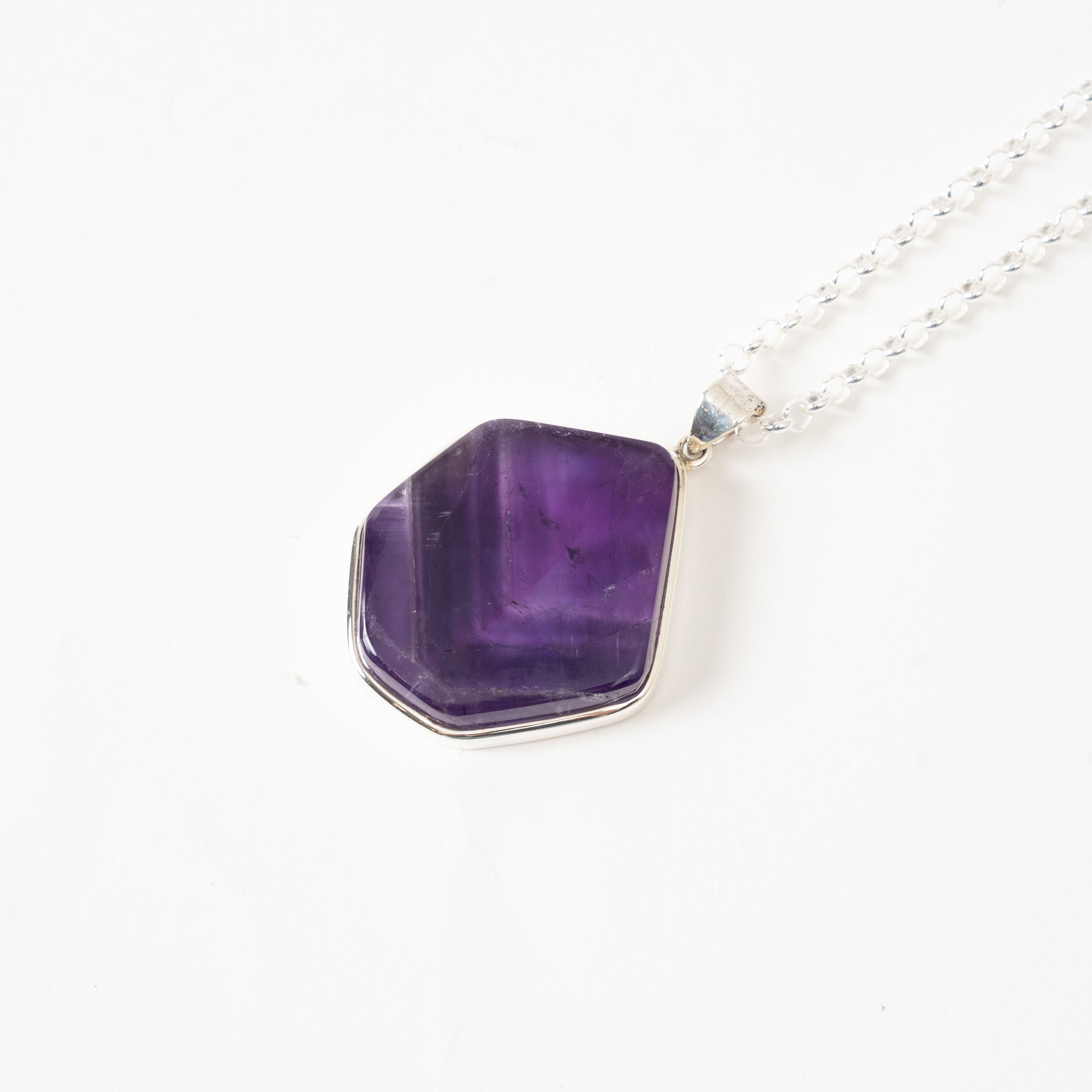 Violet Clarity Fluorite Slice Necklace