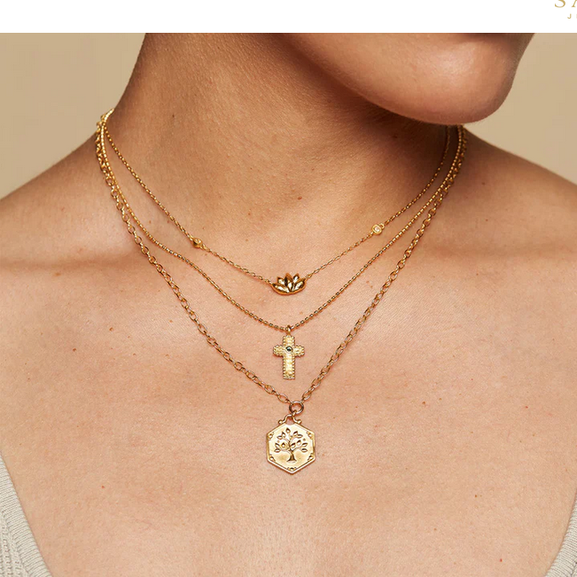 Emerald Cross Gold Pendant Necklace