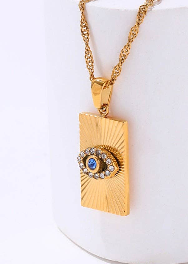 Evil Eye Talisman Tag Pendant Necklace 3