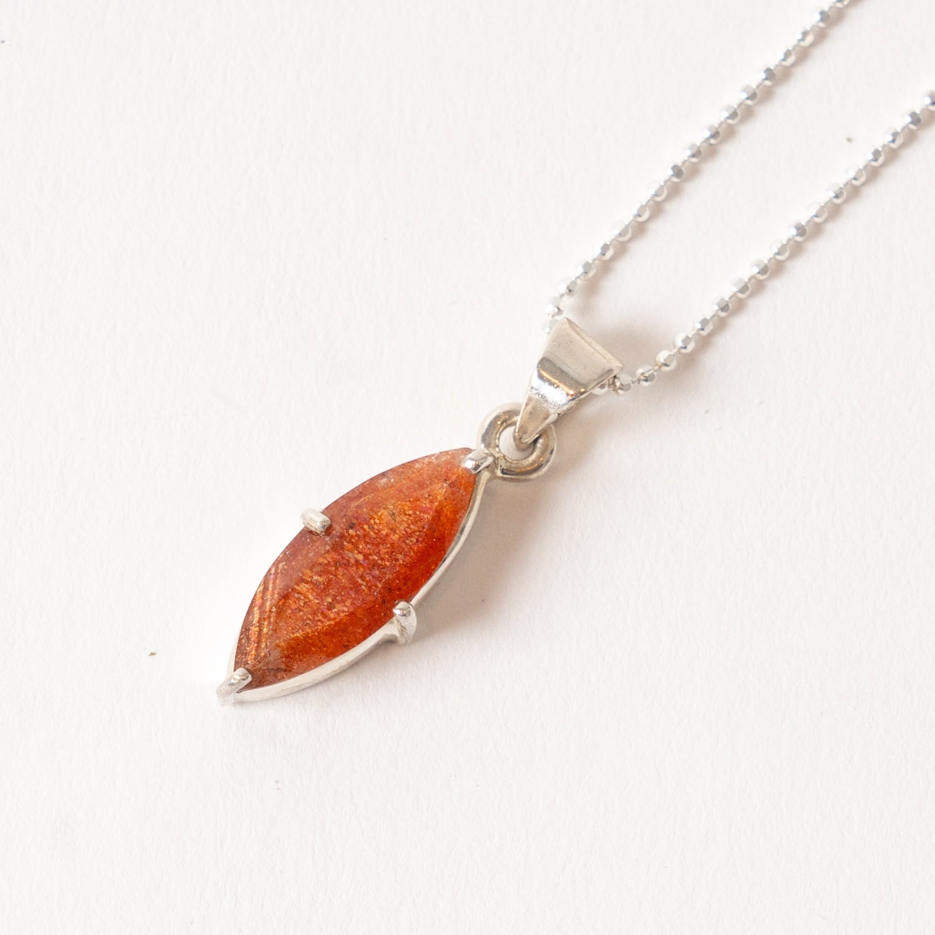 Sunstone Necklace Sterling Silver