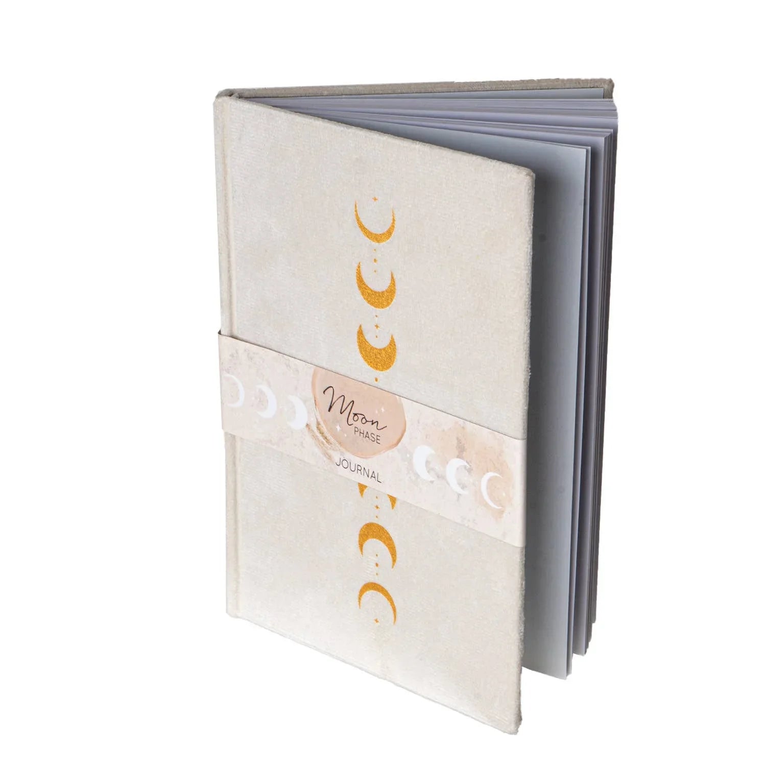 Moon Phases Velvet Journal Open