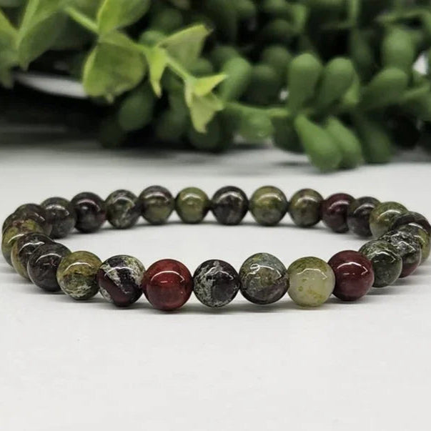 Dragon Bloodstone 6mm Smooth Bead Stretch Bracelet full view