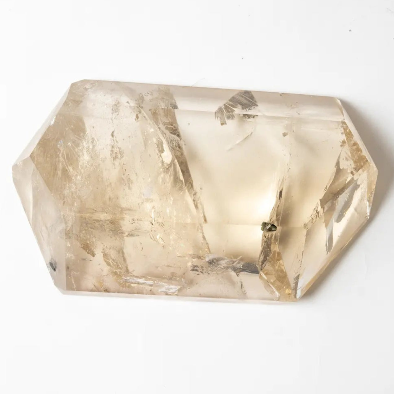 Clear crystal on a white background