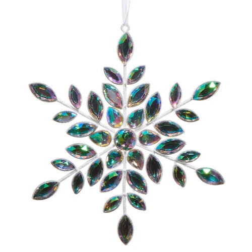 Iridescent Jeweled Snowflake Ornament