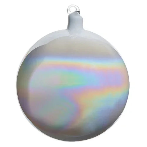 Iridescent Blown Glass Ball Ornament, 6"