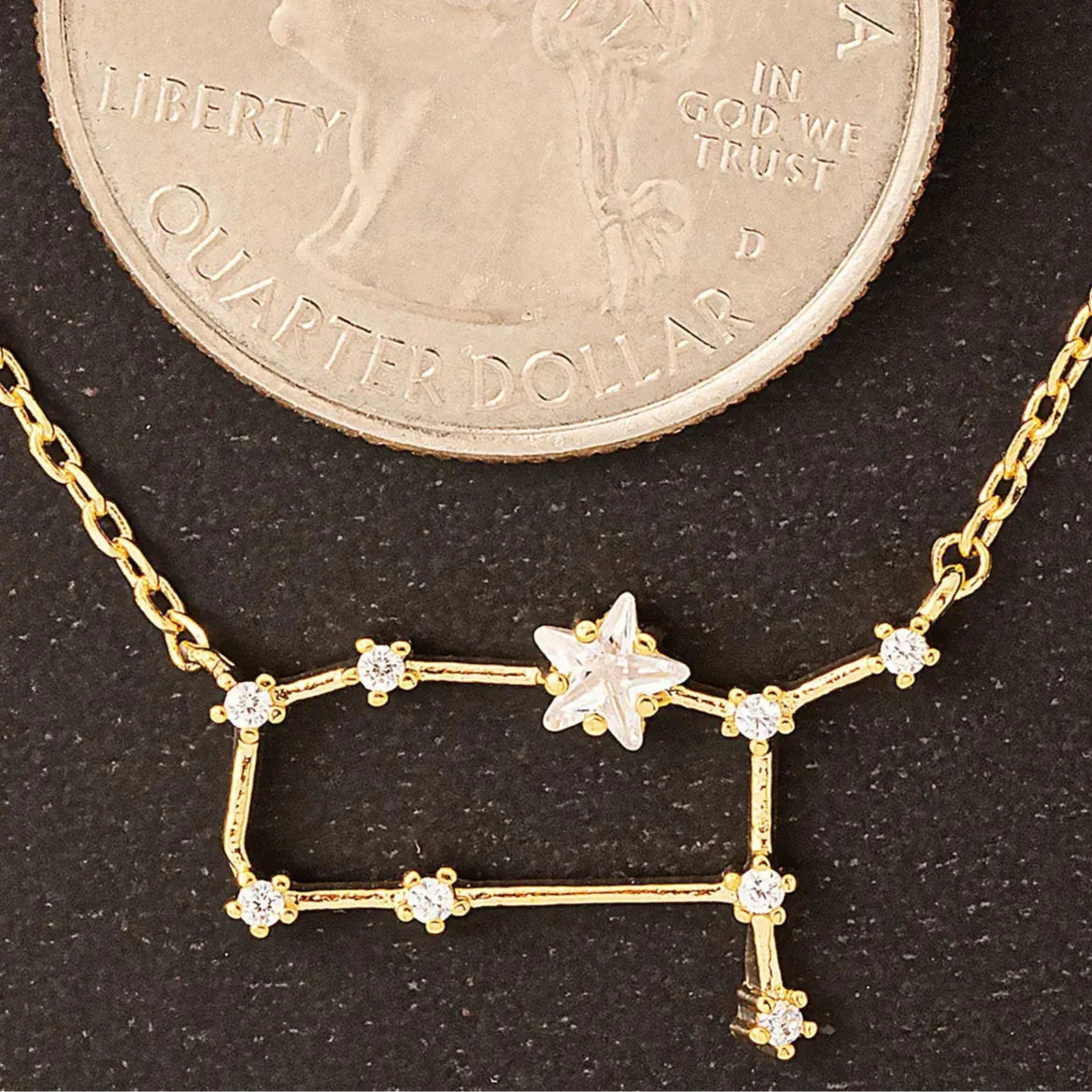 Gemini Constellation Necklace Upclose