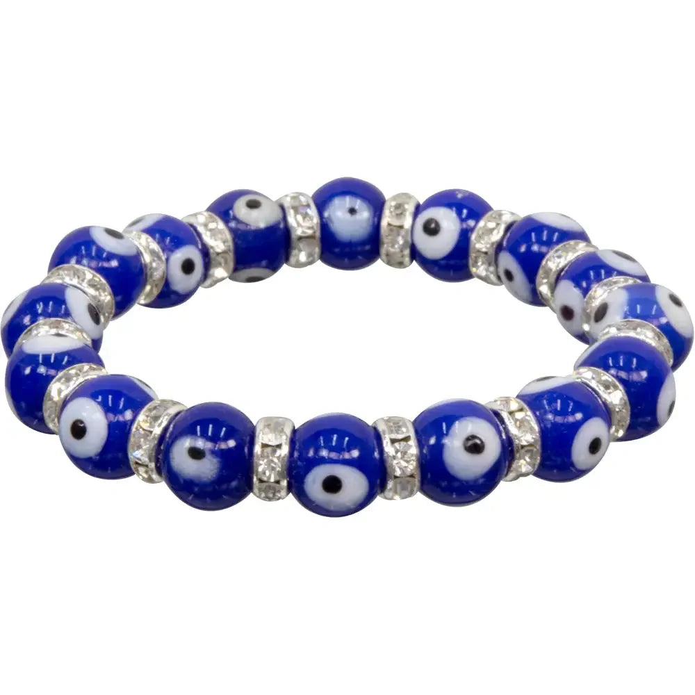 Glass Evil Eye Stretch Bracelet