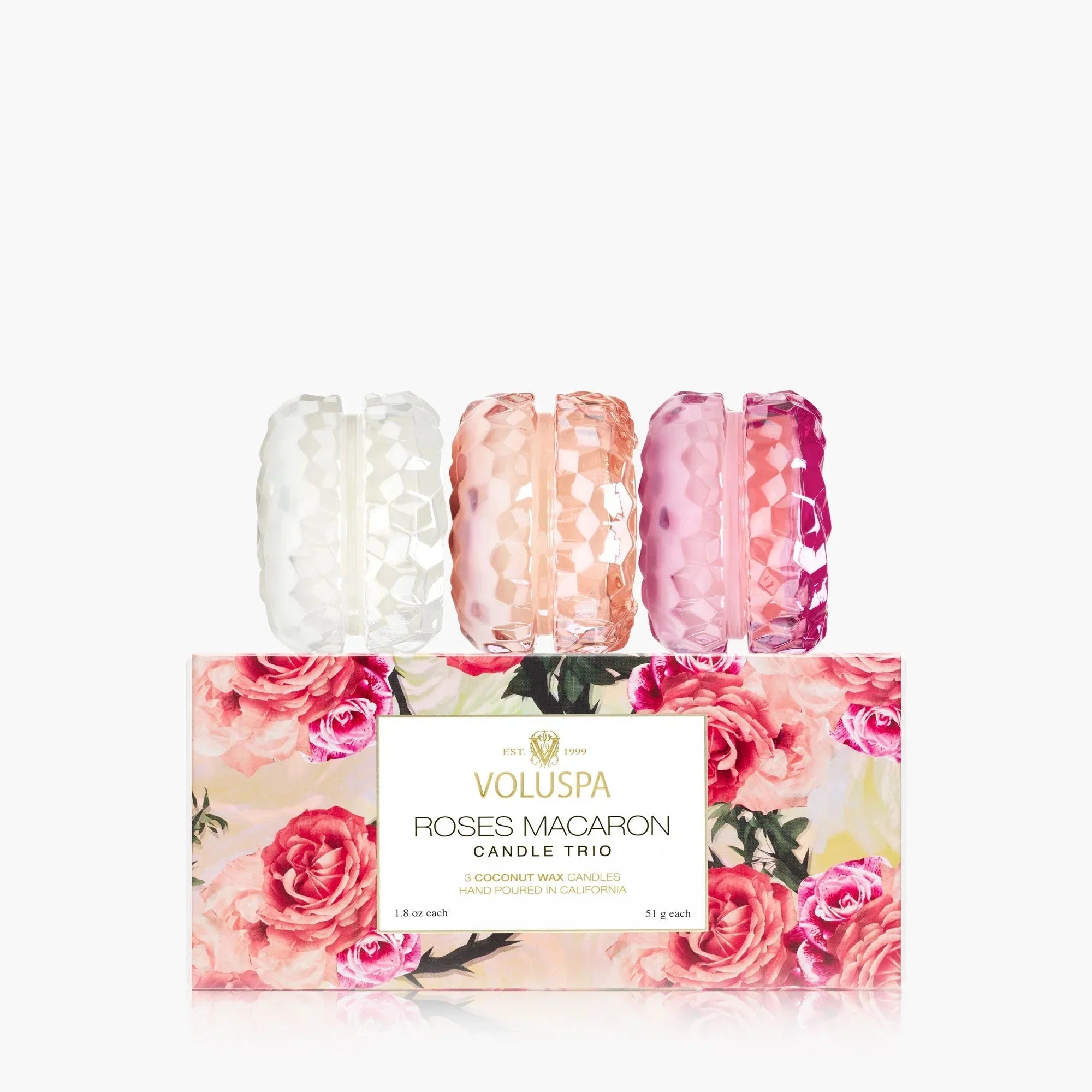 Roses Macaroon Trio Candle Gift Set