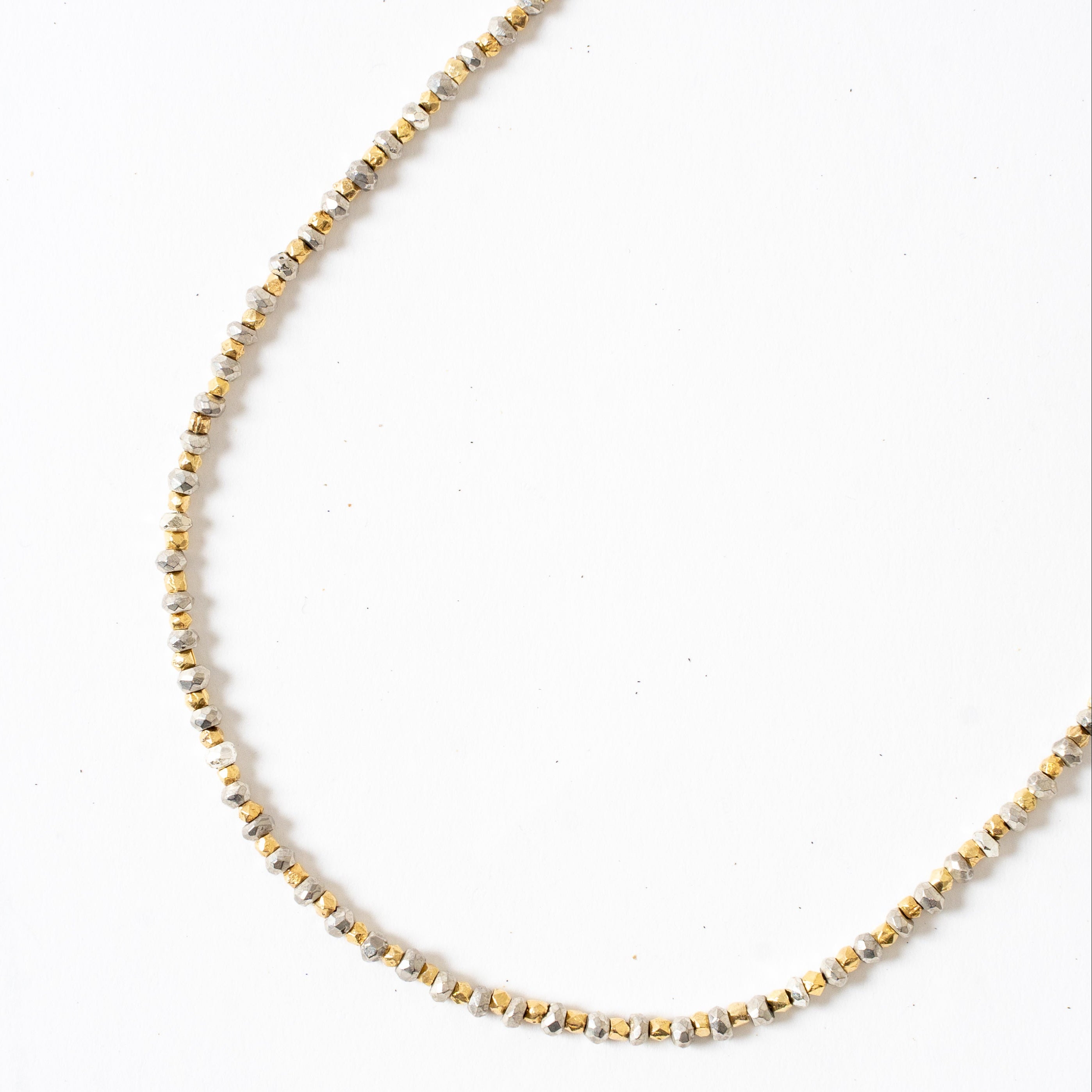 Golden Glitter Pyrite Gemstone Necklace