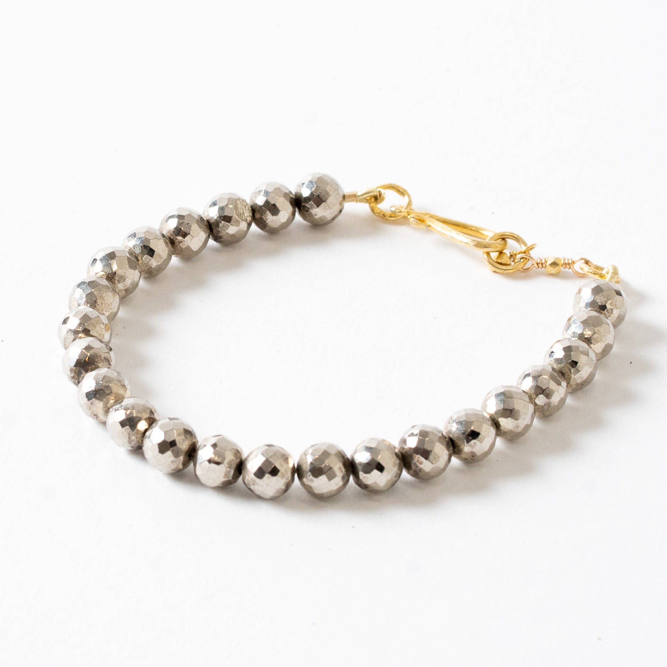 Sparkling Gold Pyrite Bracelet Close Up