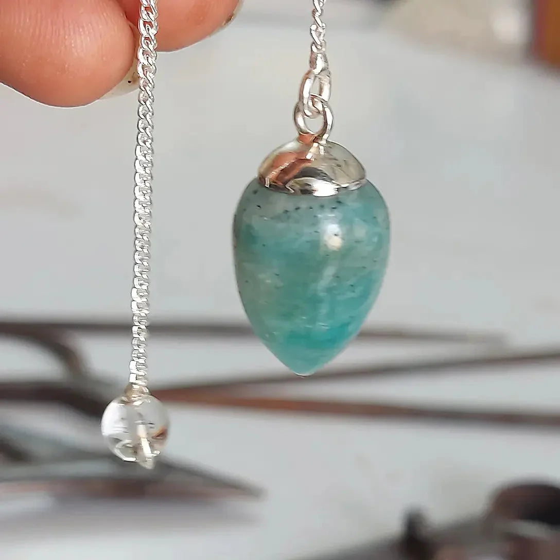 Natural Aquamarine Pendulum Held