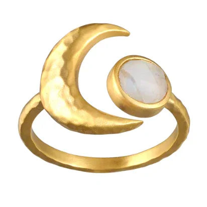 Moonstone Cradled in Light Ring