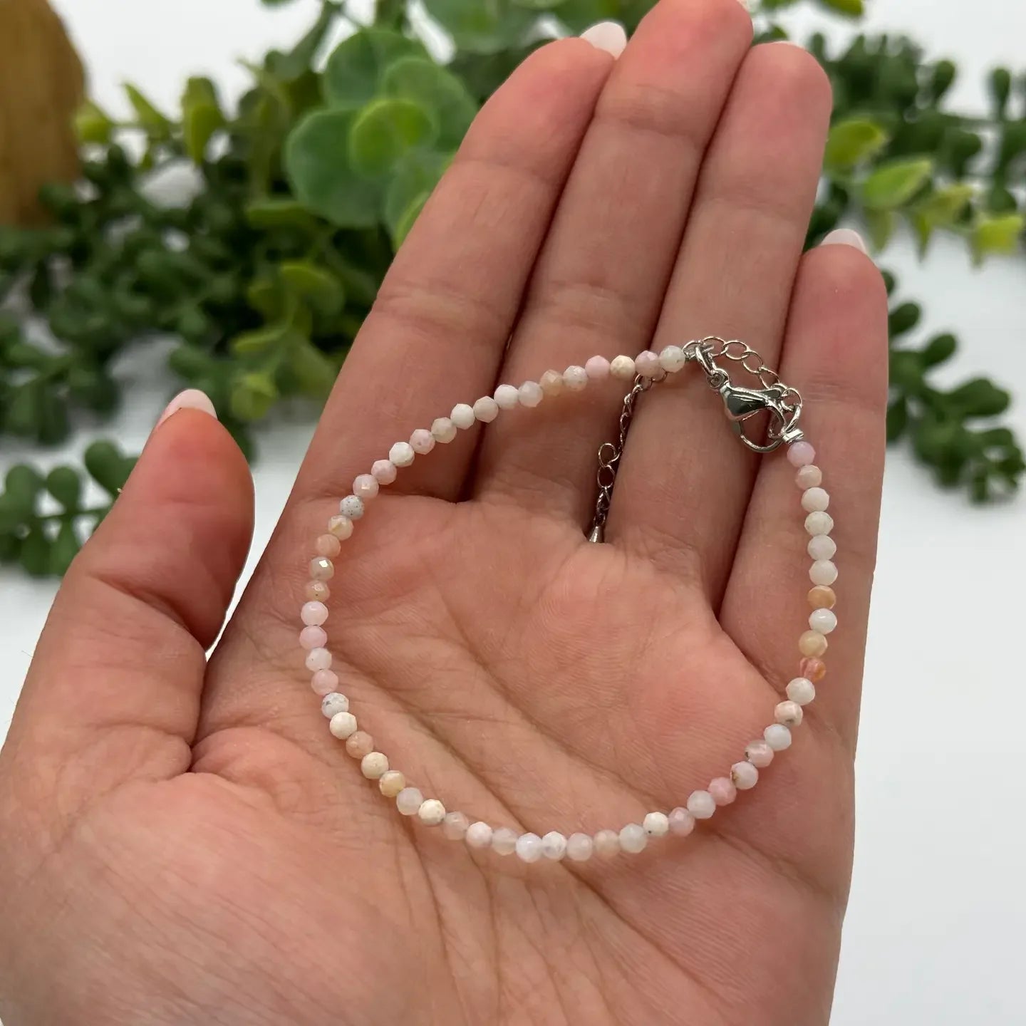 Pink Opal Bracelet on Hand