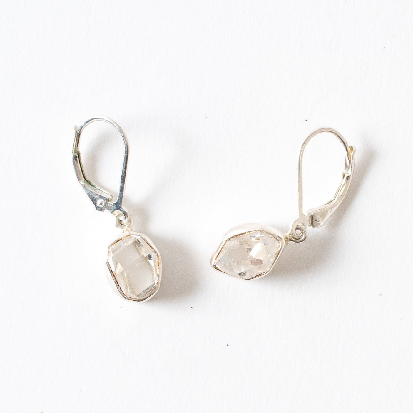 Herkimer Diamond Lever Back Earrings Sterling Silver