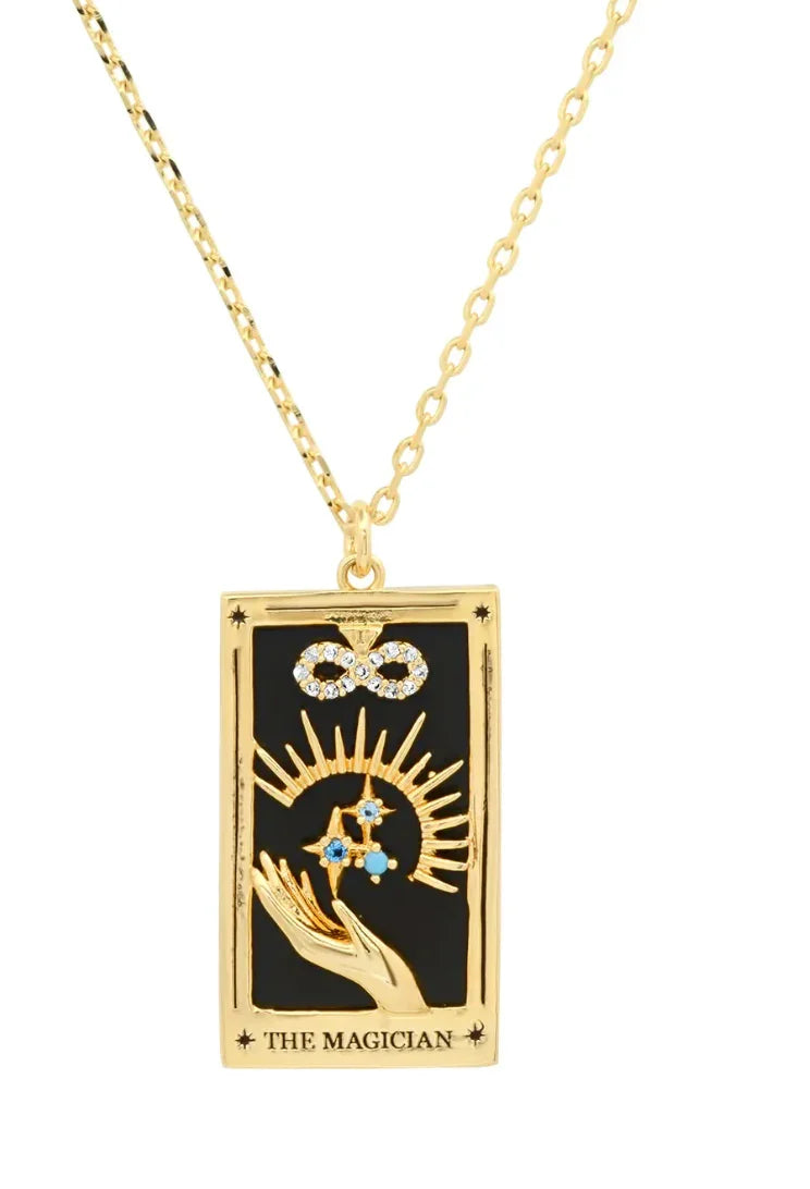 The Magician Tarot Card Necklace for Manifestation, Power, and Focus Detail