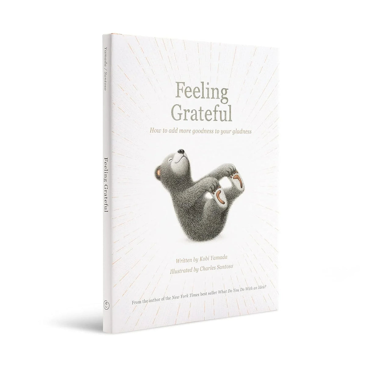 Book titled 'Feeling Grateful' with a sloth illustration on a white background