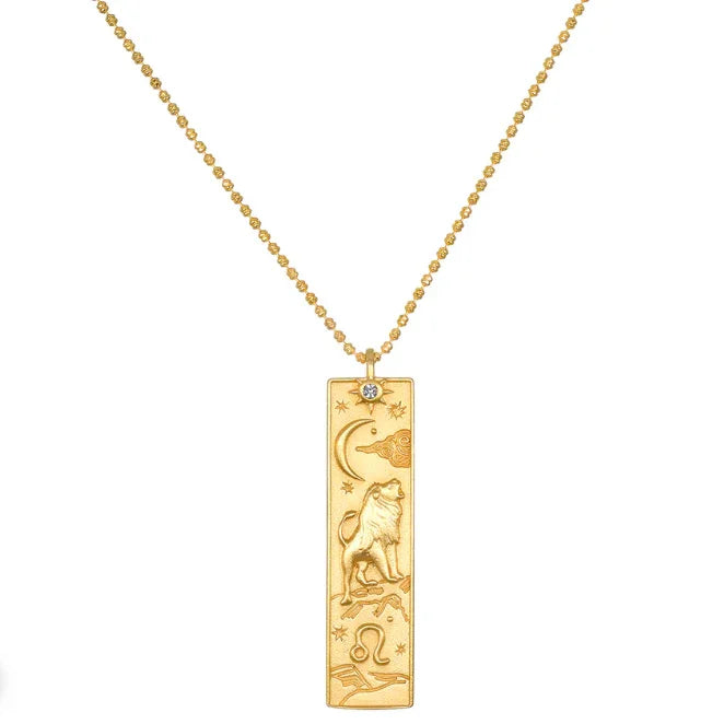 Leo Zodiac Necklace 18KT Gold Plated Brass