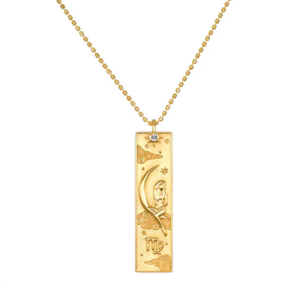 Virgo Zodiac Necklace 18KT Gold Plated Brass