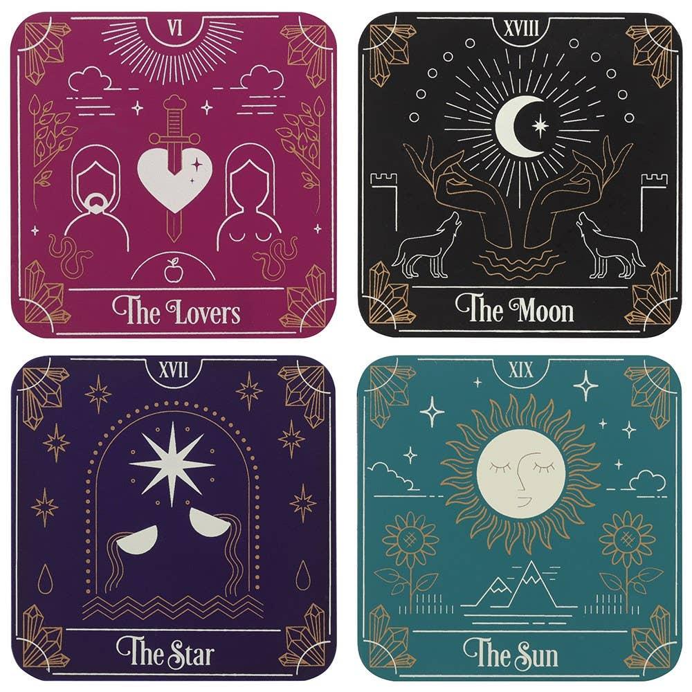 Tarot Card Coasters Set Set of 4