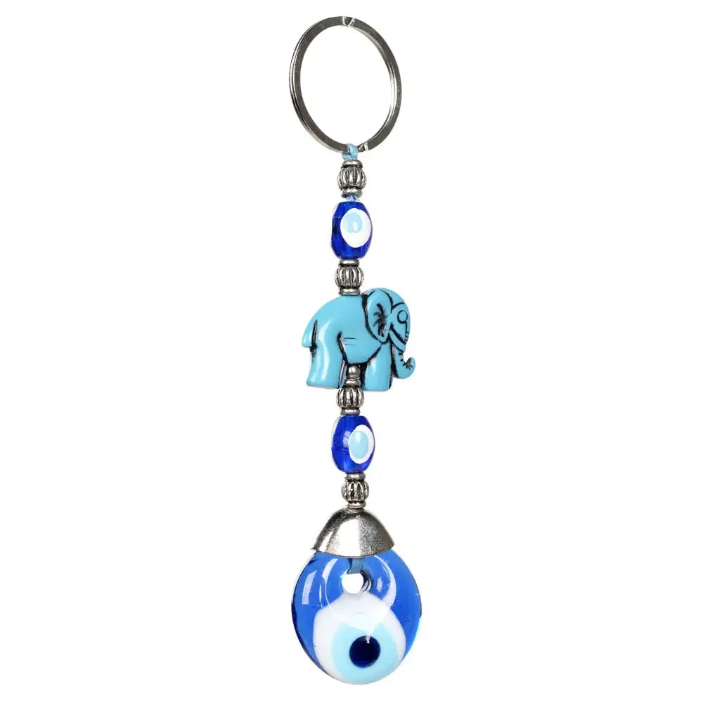 Lucky Elephant and Evil Eye Keychain