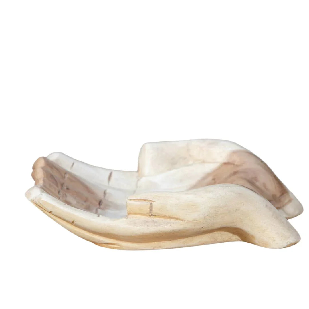 Sharing Hands Carved Wooden Bowl