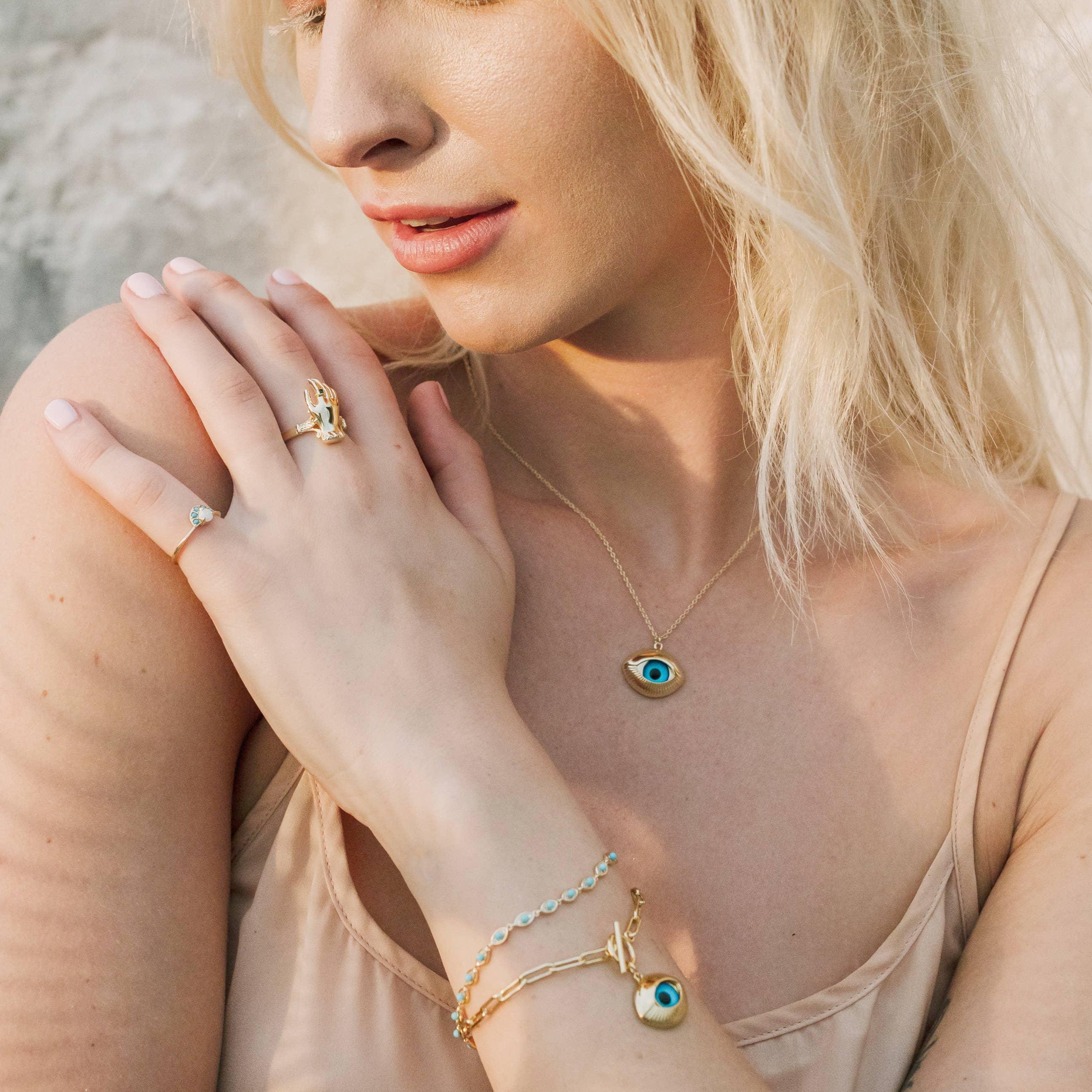 Giselle Eye Turquoise Bracelet on Model