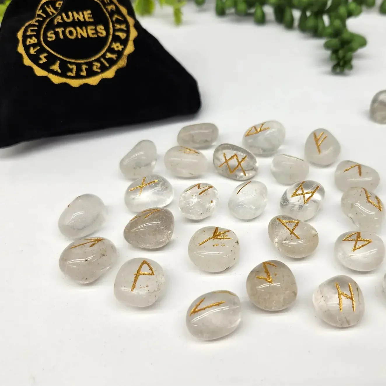 quartz Rune Set with pouch