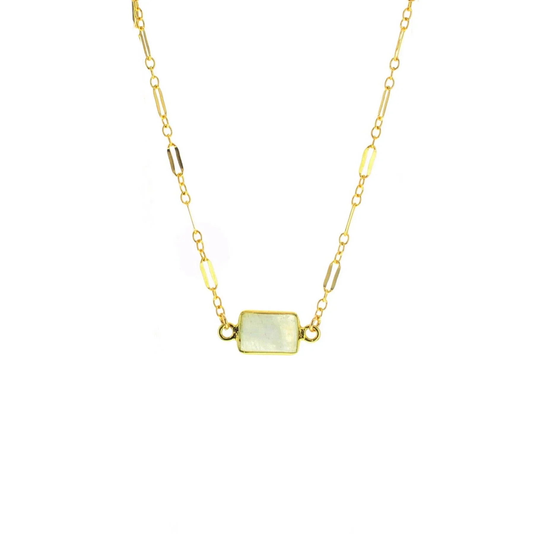 White Moonstone Cala Necklace