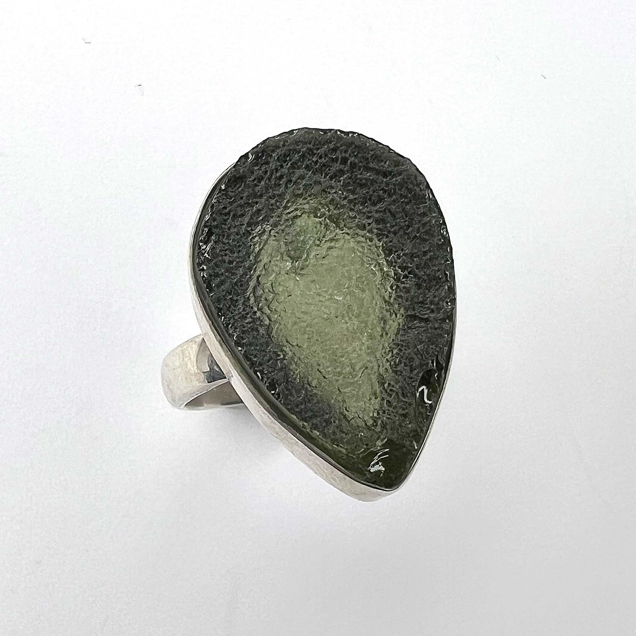Natural Moldavite Ring