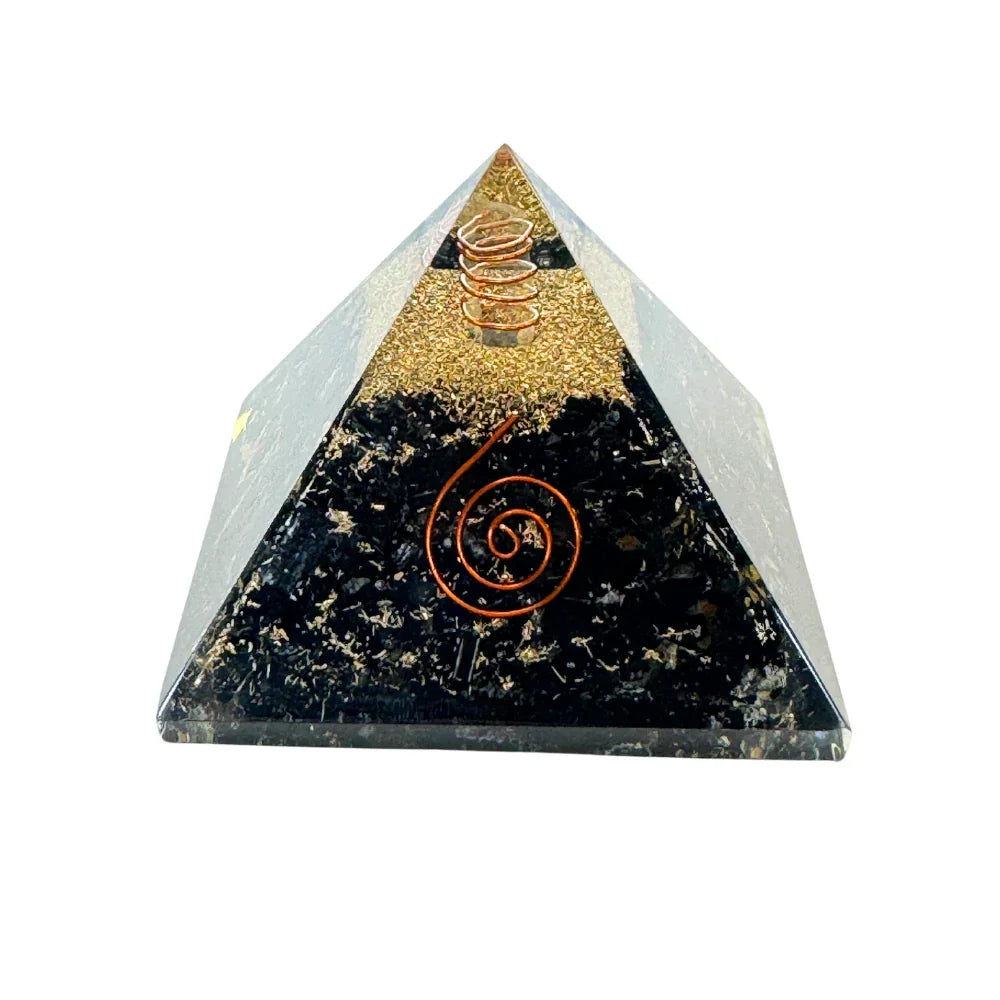 Black Tourmaline Orgonite Pyramid Front