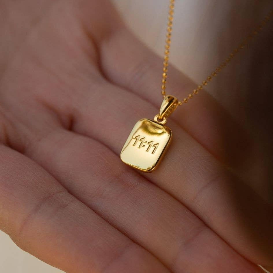 Lucky Number 11:11, I am Divinely Guided Necklace on hand