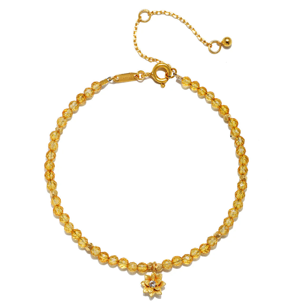 Citrine Lotus November Birthstone Bracelet