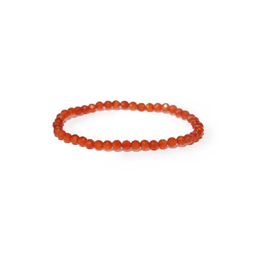 Carnelian Faceted Bracelets 4mm Bracelet