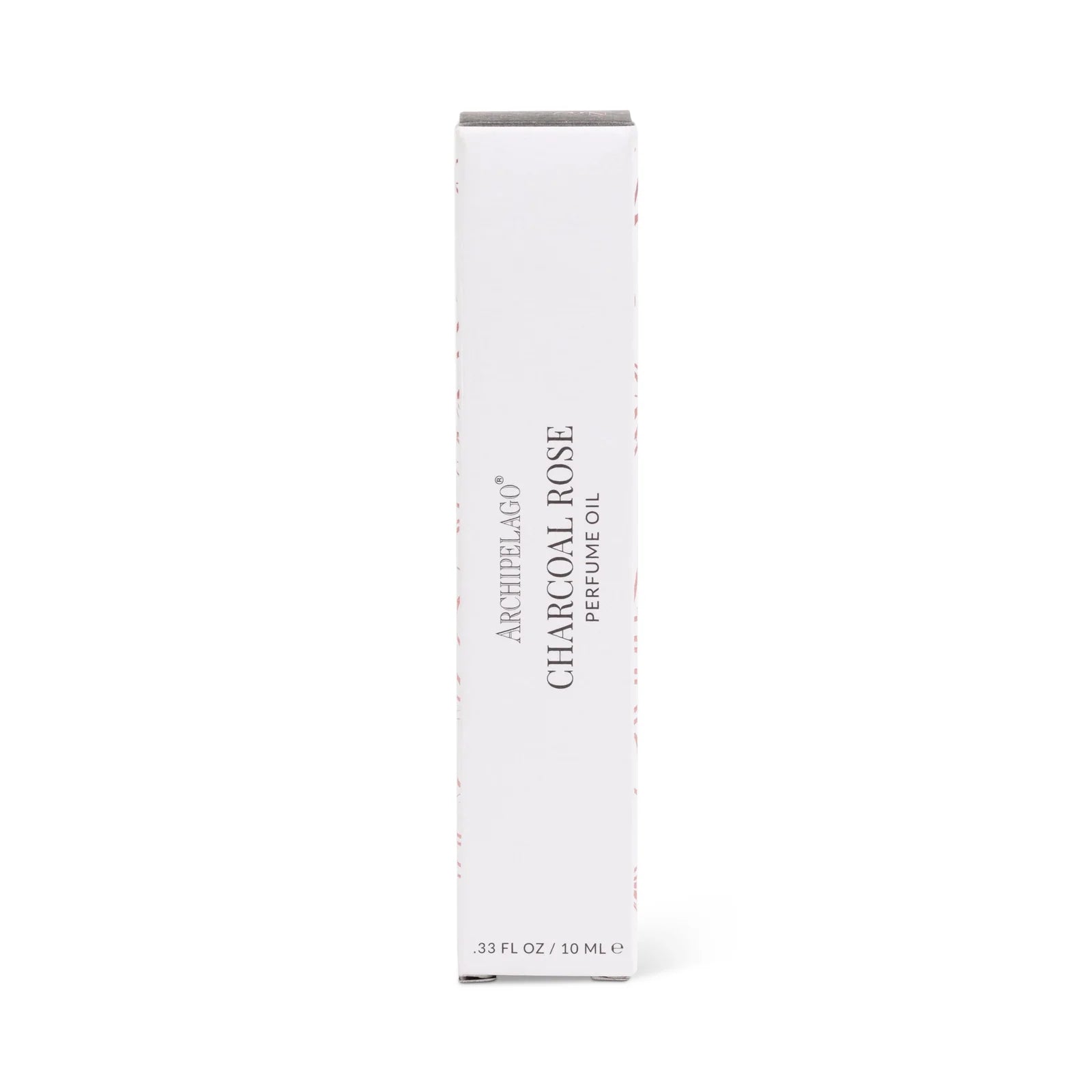White box of Archipelago Charcoal Rose perfume oil on a white background