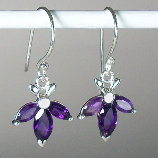 Amethyst Pretty Purple Petal Earrings