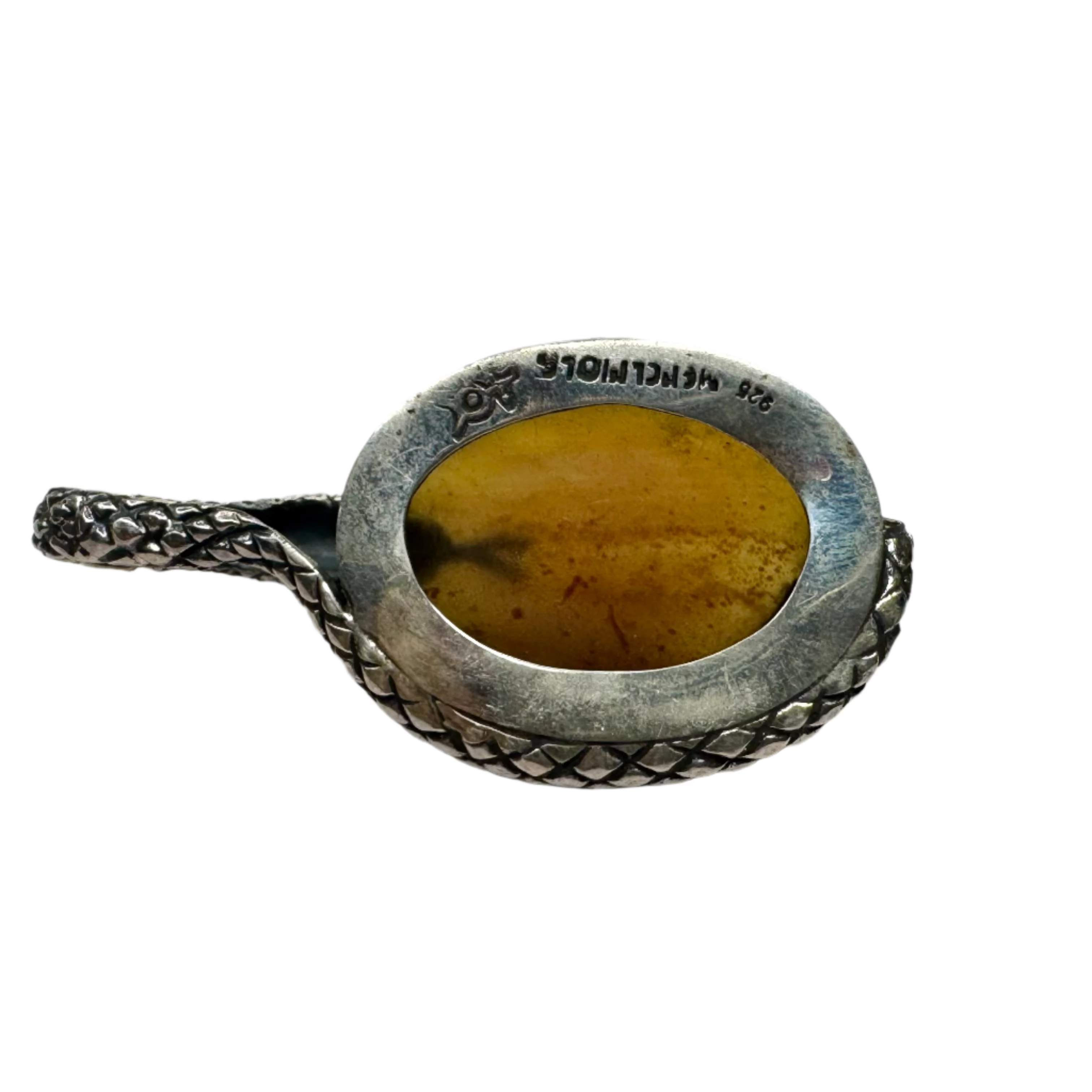 Amber With Snake Pendant Back